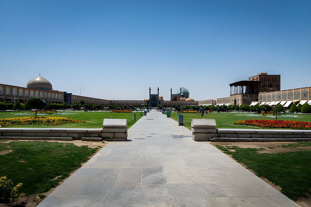 Naqsh-e Jahan Square, a UNESCO World Heritage Site surrounded by historic Safavid monuments in Isfahan