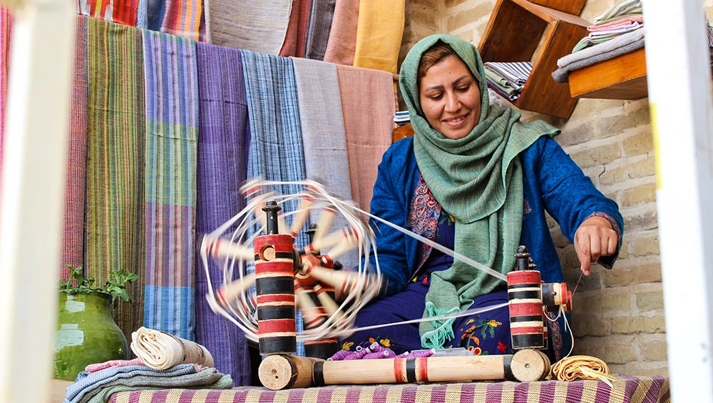 Local artisan preserving traditional crafts and cultural heritage in Iran